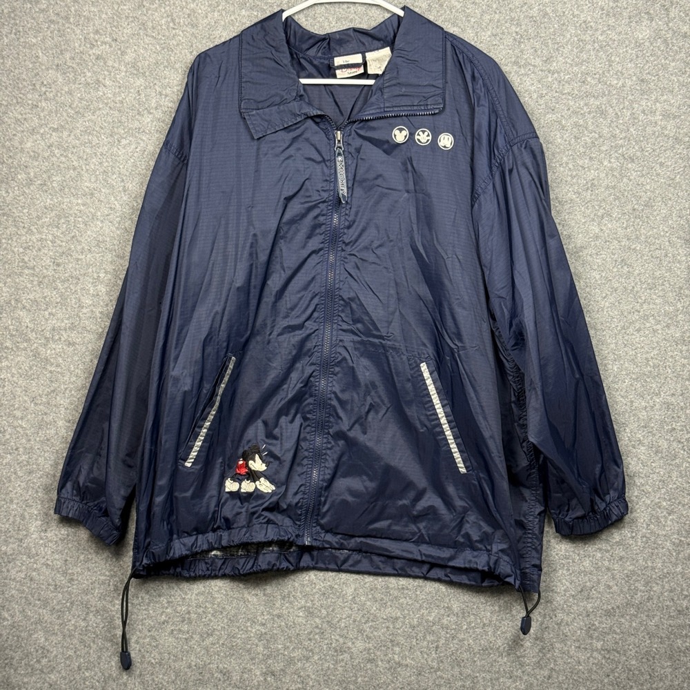Disney Store Mickey Mouse Mens XL Navy Blue Windbreaker Jacket Pullover